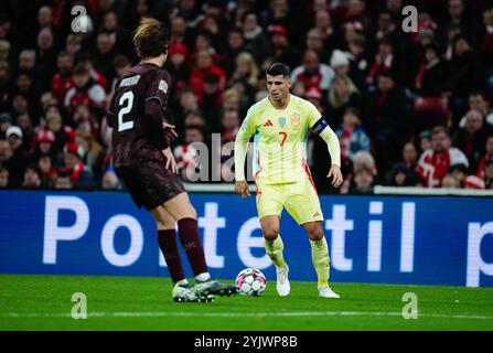 Parken, Copenaghen, Danimarca. 15 novembre 2024. Danimarca contro Spagna, a Parken, Copenaghen, Danimarca. Ulrik Pedersen/CSM/Alamy Live News Foto Stock