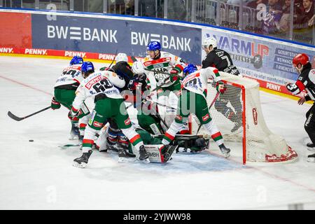 DEL, Deutsche Eishockey Liga Saison 2024/25, 16. Spieltag: Adler Mannheim gegen Augsburger Panther Foto Stock