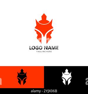 Vettore di design del logo Spartan Fox Illustrazione Vettoriale