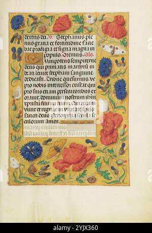 Pagina di testo decorata; Spinola Hours, circa 1510-1520. Foto Stock