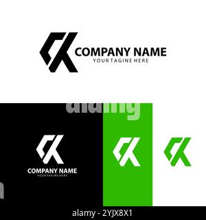 Vettore di design del logo Letter CK Illustrazione Vettoriale