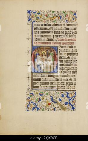 Initial o: The Man of Sorrows; Llangattock Hours, 1450 Foto Stock