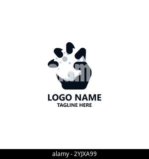 mani che reggono il vettore del logo della luna Illustrazione Vettoriale