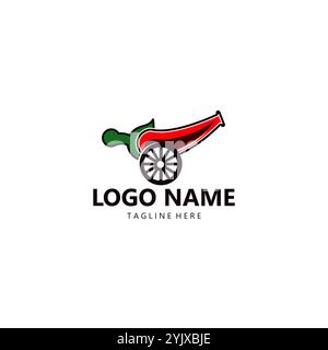 design vettoriale con logo chili cannon Illustrazione Vettoriale