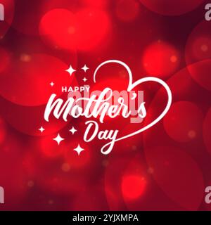 bella madre giorno rosso bokeh sfondo design Illustrazione Vettoriale