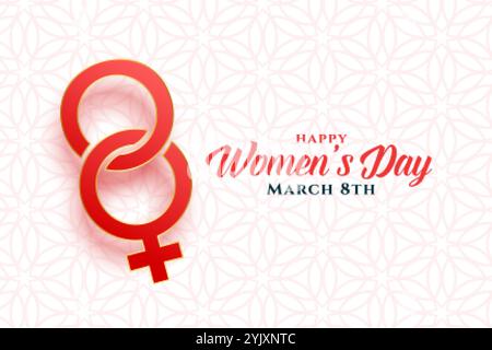 happy womends day 8th di marzo concept banner Illustrazione Vettoriale