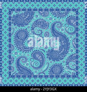 Sciarpa floreale con motivi paisley Illustrazione Vettoriale