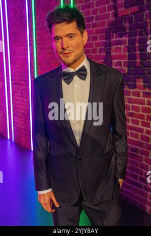 Statua in cera che rappresenta il buble di michael esposto al Museo di Madame Tussaud a Londra. Foto Stock
