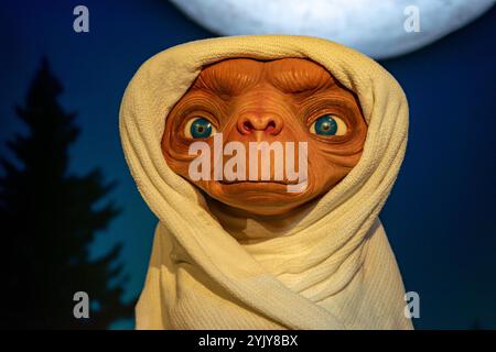 Figura in cera che rappresenta E.T. in mostra al Madame Tussaud Museum di Londra. Foto Stock