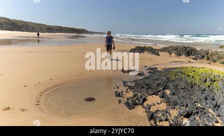 Famoso sentiero escursionistico Rota Vicentina lungo la costa occidentale del Portogallo Foto Stock