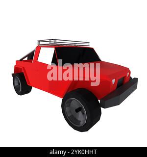 Un modello di auto rosso basso in polietilene con portapacchi e audaci elementi di design. Foto Stock