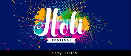 felice holi astratta festival colorful background design Illustrazione Vettoriale