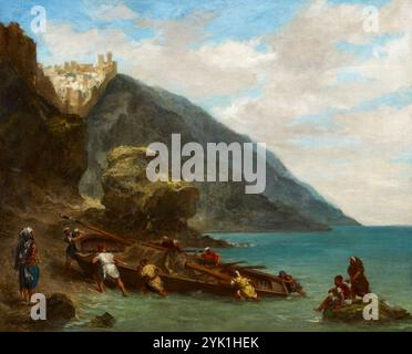 Vista di Tangeri dal litorale. Eugène Delacroix. 1856-1858. Foto Stock