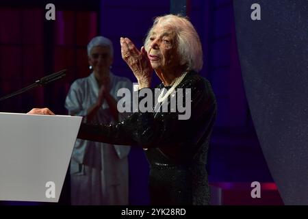 Preisverleihung fuer Verständigung und Toleranz Margot Friedlaender, 103 Jahre Preisverleihung fuer Verständigung und Toleranz im Jüdischen Museum di Berlino, AM 16.11.2024 *** cerimonia di premiazione per la comprensione e la tolleranza Margot Friedlaender, 103 anni cerimonia di premiazione per la comprensione e la tolleranza al Museo ebraico di Berlino, il 16 11 2024 Photopress Mueller Foto Stock