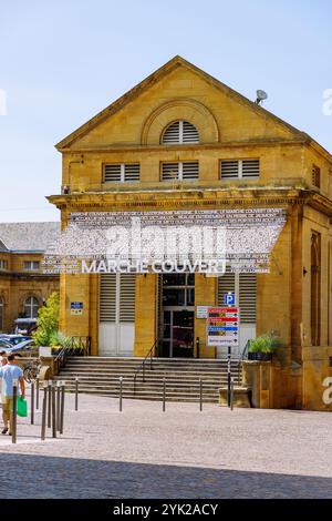 Market Hall Marché Couvert in Place Jean-Paul II a Metz nel dipartimento della Mosella nella regione Grand Est della Francia Foto Stock