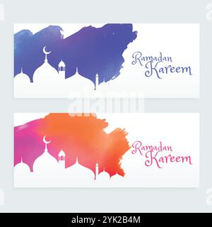 creative ramadan kareem biglietto d'auguri vettore disegno islamico. Illustrazione Vettoriale