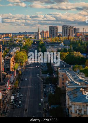 Vista aerea della città di Voronezh, in estate. Foto Stock