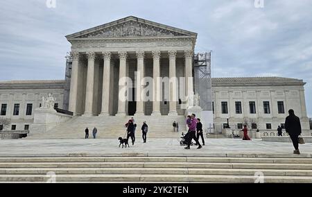 Washington DC-10 febbraio 2024: Vista frontale dell'edificio della Corte Suprema degli Stati Uniti Foto Stock