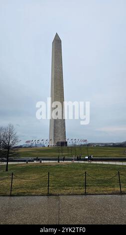 Washington DC-10 febbraio 2024: Il Washington Monument è un obelisco sul National Mall di Washington, D.C. Foto Stock