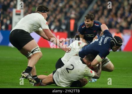 17 novembre 2024, Saint Denis, Seine Saint Denis, Francia: La metà della squadra francese ANTOINE DUPONT in azione durante l'Autumn Nations Series 2024 tra Francia e nuova zelanda allo Stade de France - St Denis - Francia. La Francia ha vinto 30: 29 (Credit Image: © Pierre Stevenin/ZUMA Press Wire) SOLO PER USO EDITORIALE! Non per USO commerciale! Foto Stock