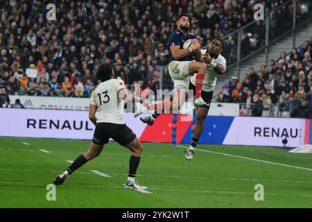 17 novembre 2024, Saint Denis, Senna Saint Denis, Francia: Il Fullback del team francese ROMAIN BUROS in azione durante l'Autumn Nations Series 2024 tra Francia e nuova zelanda allo Stade de France - St Denis - Francia. La Francia ha vinto 30: 29 (Credit Image: © Pierre Stevenin/ZUMA Press Wire) SOLO PER USO EDITORIALE! Non per USO commerciale! Foto Stock