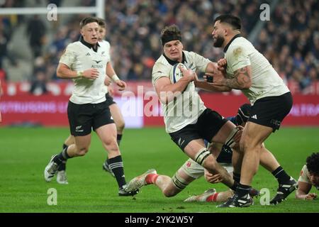 17 novembre 2024, Saint Denis, Seine Saint Denis, Francia: The Lock of New zealand Team SCOTT BARRETT in azione durante l'Autumn Nations Series 2024 tra Francia e nuova zelanda allo Stade de France - St Denis - Francia. La Francia ha vinto 30: 29 (Credit Image: © Pierre Stevenin/ZUMA Press Wire) SOLO PER USO EDITORIALE! Non per USO commerciale! Foto Stock