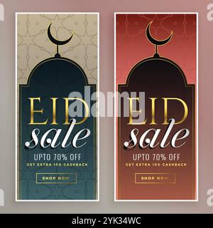 Eid mubarak vendita design banner Illustrazione Vettoriale