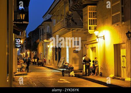 Centro città fortificata coloniale, Cartagena, Colombia, Sud America Foto Stock