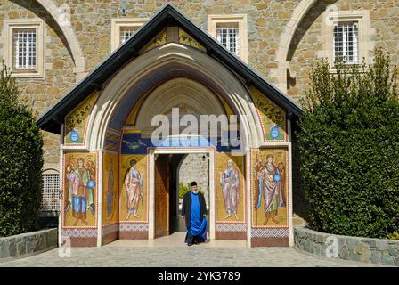 Kykkos Monasterry, Monti Troodos, Cipro, isola del Mar Mediterraneo orientale, Eurasia Foto Stock