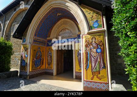 Kykkos Monasterry, Monti Troodos, Cipro, isola del Mar Mediterraneo orientale, Eurasia Foto Stock