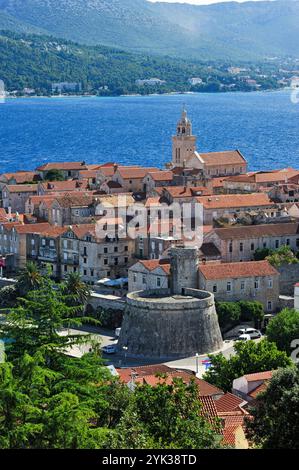 Centro storico di Korcula, isola di Korcula, Croazia, Europa sudorientale Foto Stock