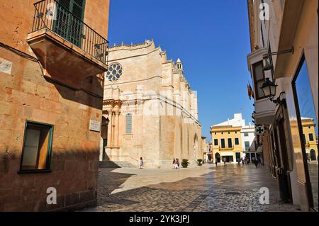Piazza della Cattedrale, Ciutadella de Menorca, Minorca, Isole Baleari, Spagna, Europa Foto Stock
