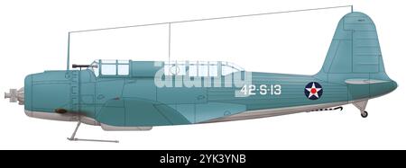 Vought SB2U-2 Vindicator (42-S-13) del VS-42, USS Ranger, novembre 1941 Foto Stock