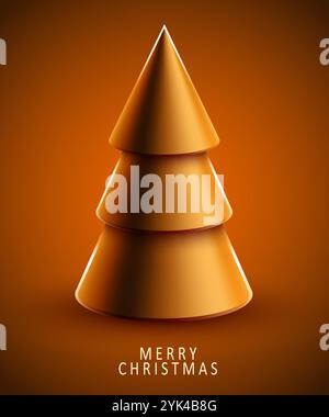 Albero di Natale astratto geometrico. Buon Natale e felice anno nuovo banner. Illustrazione vettoriale Illustrazione Vettoriale