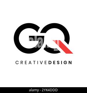 Illustrazione vettoriale del design originale del logo GQ moderno Illustrazione Vettoriale