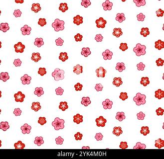 Sfondo floreale vintage. Motivo floreale senza cuciture con piccoli fiori rosa su sfondo trasparente. Motivo senza cuciture per stampe di design e moda Illustrazione Vettoriale
