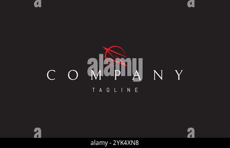 Logo rosso vettoriale con un'immagine astratta della lettera S sotto forma di fulmine. Illustrazione Vettoriale