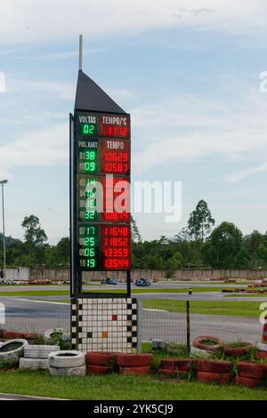 Dettagli di una pista di kart a Rio de Janeiro, Brasile. Foto Stock