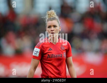 München, Deutschland, 17. Novembre 2024: Fussball, Frauen, Google Pixel Frauen Bundesliga, 10.Spieltag, Saison 2024/2025, FC Bayern München - FC Carl Zeiss Jena Linda Dallmann (FC Bayern München) Kopf, Oberkörper Foto Stock