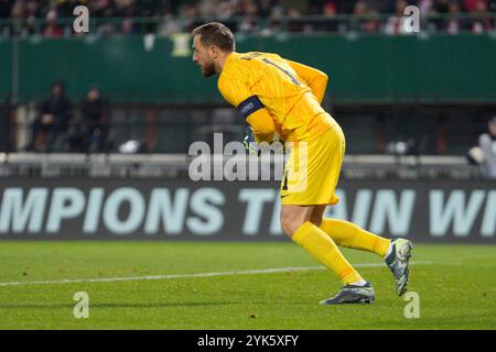 Linz, Austria. 17 novembre 2024. LINZ, AUSTRIA - 17 NOVEMBRE: Jan Oblak della Slovenia durante la partita B3 di Lega B 2024/25 tra Austria e Slovenia il 17 novembre 2024 a Vienna, Austria.241117 SEPA 19 017 - 20241117 PD7134 credito: APA-PictureDesk/Alamy Live News Foto Stock