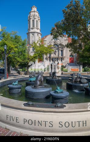 Highlands United Methodist Church nel distretto Five Points South, Birmingham, Alabama, USA Foto Stock