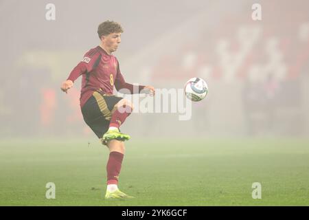 Budapest, Ungheria. 17 novembre 2024. Arne Engels del Belgio, fase della UEFA Nations League, partita del 6° giorno tra Israele e Belgio alla Bozsnik Arena di Budapest, Ungheria, il 17 novembre 2024. Foto: Matija Habljak/PIXSELL credito: Pixsell/Alamy Live News Foto Stock