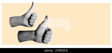 Mani con mezzitoni che danno un pollice in su Illustrazione Vettoriale