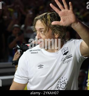 Curitiba, Parana, Brasile. 17 novembre 2024. Curitiba (pr), 17/11/2024- ospedale pequeno principe/Legends pele/barcelona- giocatore diego lugano durante la partita tra pequeno principe Legends e barca Legends in una partita di beneficenza a favore della salute infantile e giovanile presso l'istituto di ricerca pele pequeno principe, tenutasi nella città di curitiba, nella notte di questa domenica 17 novembre 2024. (Credit Image: © Edson De Souza/TheNEWS2 via ZUMA Press Wire) SOLO PER USO EDITORIALE! Non per USO commerciale! Foto Stock