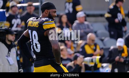 Pittsburgh, Pennsylvania, Stati Uniti. 17 novembre 2024. Mike Williams n. 18 durante gli Steelers vs Ravens a Pittsburgh, Pennsylvania. Jason Pohuski/CSM/Alamy Live News Foto Stock