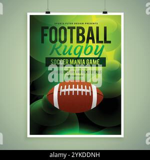 Campionato di rugby modello flyer Illustrazione Vettoriale