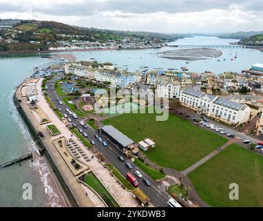 Il lungomare e l'estuario del fiume Teign a Teignmouth, sulla costa meridionale del Devon, nel Regno Unito. Foto Stock