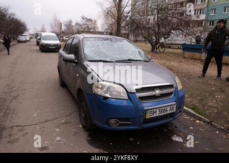 Attacco di razzi russi a Sumy 17.11.2024 Foto Stock