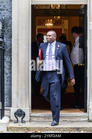 David Lammy deputato - Segretario di Stato per gli affari esteri, del Commonwealth e dello sviluppo - in Downing Street, ottobre 2024 Foto Stock