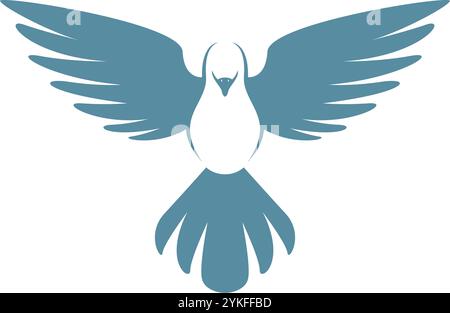 Modello di disegno dell'icona del logo Pigeons Illustrazione Vettoriale